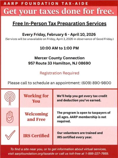 AARP Tax Prep Free Services Flyer image