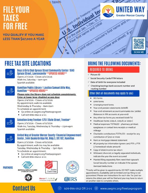 Free Tax File locations flyer