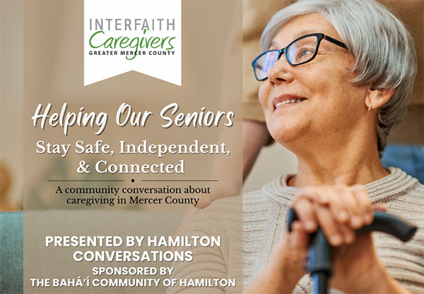 Community discussion on caregiving event banner