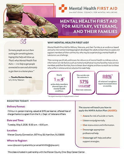 Mental Health First Aid for Veterans 5-5-26-MCC Hamilton flyer