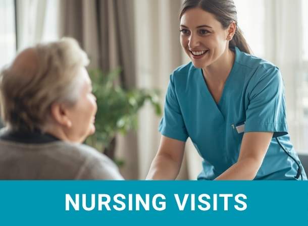 Nurse visiting senior at home
