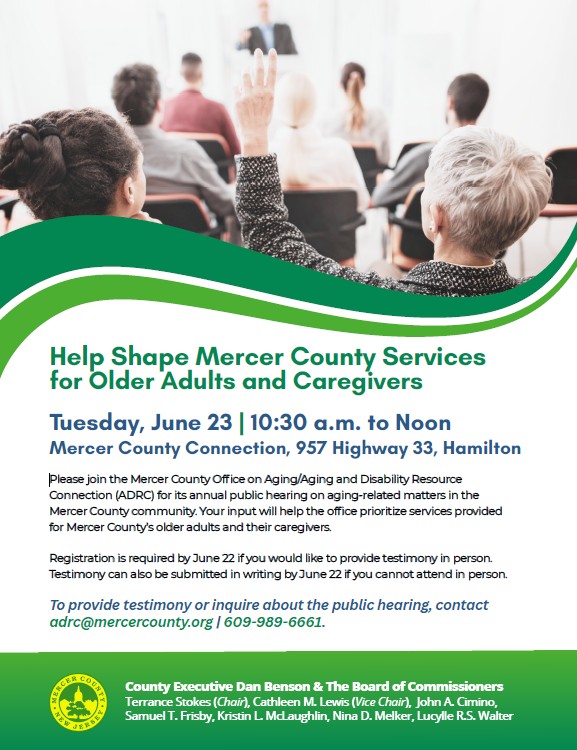 Public hearing on aging-related matters flyer